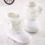 Pure White Princess Girl Newborn Baby Kids First Walkers Boots Shoes Infant Toddler Bebe Crib Snow Super Warm Soft Soled Booty
