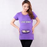Quality maternity tops with baby peeking out cotton funny maternity shirts pregnancy t shirts for pregnant women tops summer - Image 4