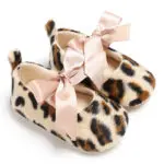 ROMIRUS Leopard Princess Baby Kids Girls Crib Babe Mary Jane Bow knot Shoes First Walkers For Infant Toddler Casual Ballet