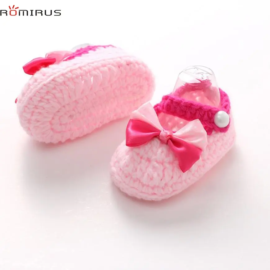ROMIRUS Modern Baby Girl Shoes Soft Crochet Handmade Knit Shoes Infantil Moccasins Toddler Newborn Infant Crib H26 - Image 2