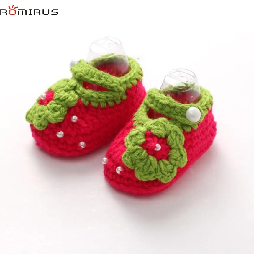 ROMIRUS Modern Baby Girl Shoes Soft Crochet Handmade Knit Shoes Infantil Moccasins Toddler Newborn Infant Crib H26 - Image 5