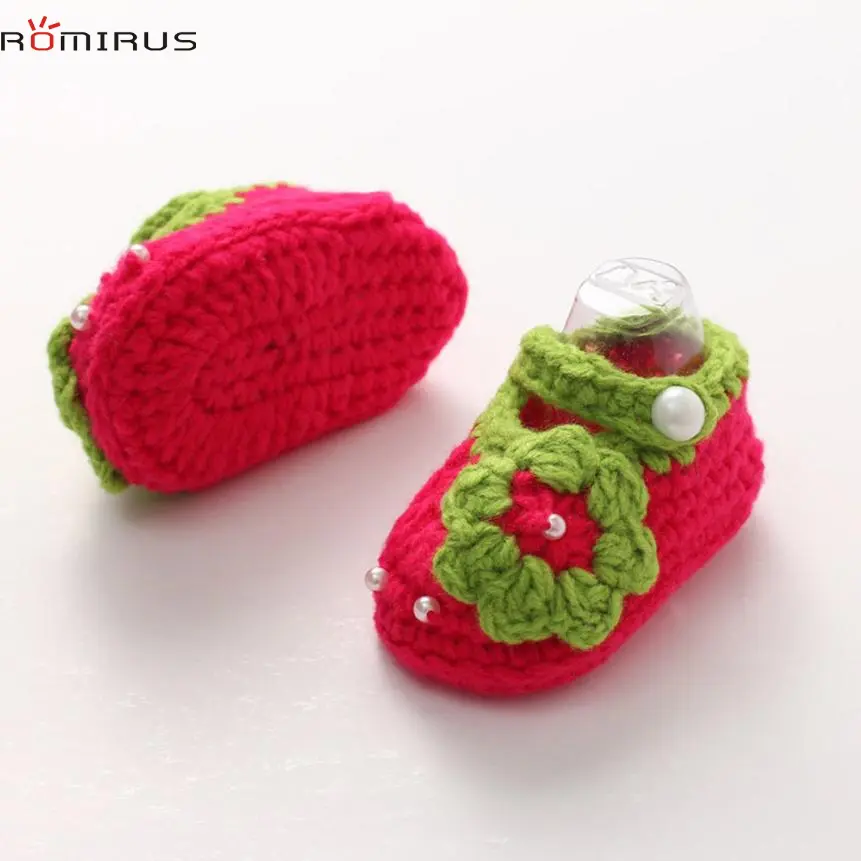 ROMIRUS Modern Baby Girl Shoes Soft Crochet Handmade Knit Shoes Infantil Moccasins Toddler Newborn Infant Crib H26 - Image 6