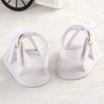 ROMIRUS Newborn Pram Crib Bebe Baby Girl Summer White Flower Infant Soft Sole Princess Shoes Girls First Walkers Shoes - Image 4