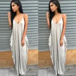 SMDPPWDBB Summer Maxi Maternity Dress Women V Neck Casual Shift Dresses Sexy Sleeveless Dress Suspender Sleeveless Beach Dress - Image 5