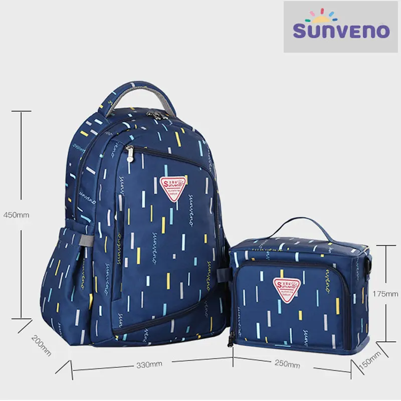SUNVENO 2in1 Diaper Bag Fashion Mummy Maternity Nappy Bag Baby Travel Backpack Organizer Nursing Bag for Baby Care Mother & Kids - Image 3