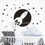 Space wall sticker For Kids Room Rocket wall sticker For Boys Bedroom Home Decor Baby Nursery Wall Art Mural Vinilos Parede A459 - Image 2