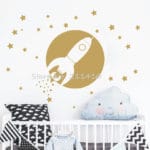 Space wall sticker For Kids Room Rocket wall sticker For Boys Bedroom Home Decor Baby Nursery Wall Art Mural Vinilos Parede A459 - Image 3