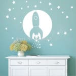 Space wall sticker For Kids Room Rocket wall sticker For Boys Bedroom Home Decor Baby Nursery Wall Art Mural Vinilos Parede A459 - Image 4