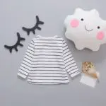 Spring Baby Girls Long Sleeve Striped Print T-shirt + Denim Jeans Overalls Dress Kids Two Pieces Dresses Vestidos roupas de bebe - Image 4