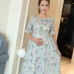 Stretch High Waist Maternity Dress Elegant Printed Chiffon Clothes for Pregnant Women Summer Beach Pregnancy Clothing - Image 2
