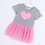 Summer Cotton TUTU Blend Baby Dress Puffy Tutu Dress Love Print Short Sleeve Dress Baby Dress - Image 2