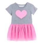 Summer Cotton TUTU Blend Baby Dress Puffy Tutu Dress Love Print Short Sleeve Dress Baby Dress