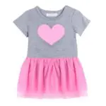 Summer Cotton TUTU Blend Baby Dress Puffy Tutu Dress Love Print Short Sleeve Dress Baby Dress