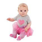 Summer Cotton TUTU Blend Baby Dress Puffy Tutu Dress Love Print Short Sleeve Dress Baby Dress - Image 6