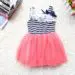 Summer Fashion Baby Girl Ball Gown Dress Lace+Cotton Material 3 colors Age 0-2