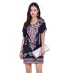 Summer Ice Silk Sexy  Maternity Dresses  For Pregnant Women Clothing O-neck Butterfly Sleeve Slim Pregnancy Dress Wear B0191 - Image 2