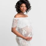 Summer Maternity Dress Photography Props Slash Neck Lace Maternity Dresses for Pregnant Women
