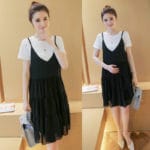 Summer women dresses printed chiffon loose ladies pregnant two sets maternity dress for prgnant women wear - Image 2