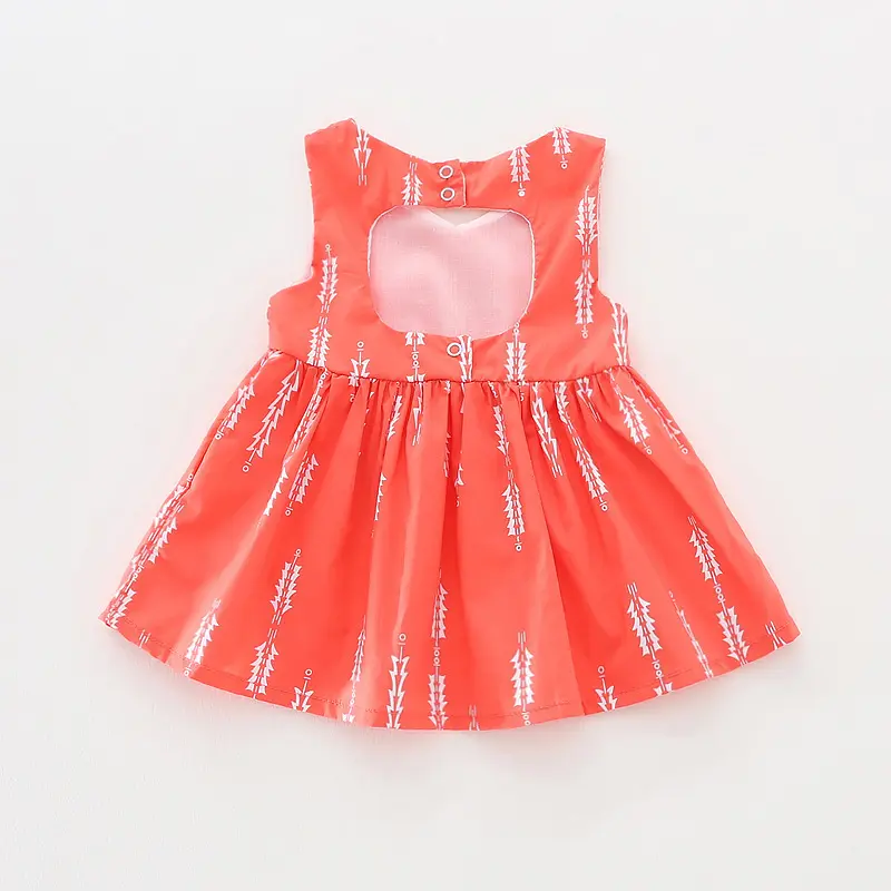 Sun Moon Kids Dresses For Girls Pink Color Sleeveless Baby Dress 2017 Summer Infant Girls Princess Dress 1 Year Birthday Dress - Image 3