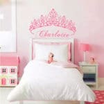 T07033 Eco-friendly Baby Girl Crown Wall Sticker Custom  Name Decals  Wall Sticker  Kids Room Girls Bedroom Wall Art Decoration