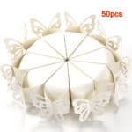 TFBC 50 Pcs Butterfly Favor Gift Candy Boxes Cake Style for Wedding Party Baby Shower