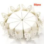 TFBC 50 Pcs Butterfly Favor Gift Candy Boxes Cake Style for Wedding Party Baby Shower