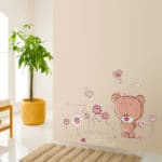 TIE LER New Cute Pink Bear Nursery Girl Baby Kids Art Decal Wall Sticker Bedroom Stickers Home Decor - Image 2