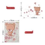 TIE LER New Cute Pink Bear Nursery Girl Baby Kids Art Decal Wall Sticker Bedroom Stickers Home Decor - Image 6