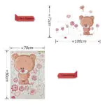 TIE LER New Cute Pink Bear Nursery Girl Baby Kids Art Decal Wall Sticker Bedroom Stickers Home Decor - Image 6
