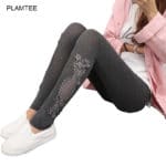 Thin Solid Maternity Clothes Pants with Lace Hollow Out Pantalon Grossesse Plus Size Care Belly Ropa Premama New Gravida Trouser