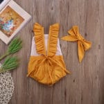 Toddler Infant Baby Girl Bodysuit Heaband Flower Patchwrk Bow Jumpsuit Lace Sunsuit Baby Girl Outfits Clothes - Image 5
