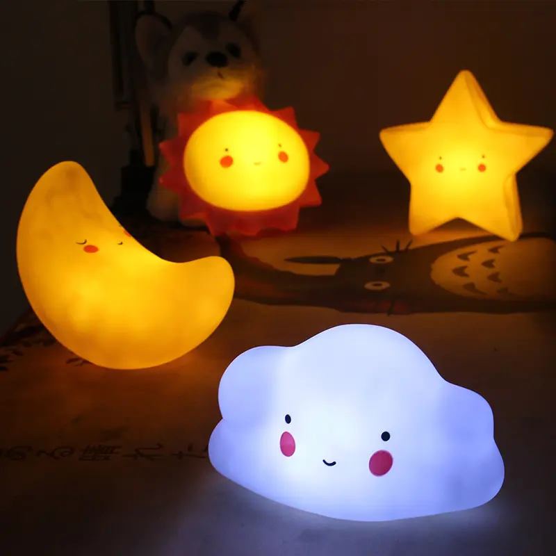 Unicorn Cloud Smile Face LED Table Night Light Star Moon Sun 3D Desk Lamp Novelty Kids Bedroom Nursery Toy Home Party Decoration - Image 4