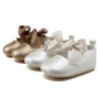WONBO Solid Baby Shoes Crib Bebe Classic Casual Infant Toddler Newborn Mary Jane Big Bow Christening Baptism Dance Ball Shoe