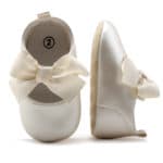 WONBO Solid Baby Shoes Crib Bebe Classic Casual Infant Toddler Newborn Mary Jane Big Bow Christening Baptism Dance Ball Shoe - Image 3