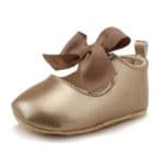 WONBO Solid Baby Shoes Crib Bebe Classic Casual Infant Toddler Newborn Mary Jane Big Bow Christening Baptism Dance Ball Shoe - Image 5