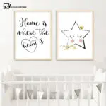 Wall Art Canvas Painting Posters and Prints Cartoon Tiger Star Simple Nursery Decorative Picture Baby Living Room Decoration - Image 2