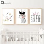 Wall Art Canvas Painting Posters and Prints Cartoon Tiger Star Simple Nursery Decorative Picture Baby Living Room Decoration
