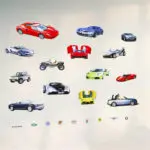 Wall Stickers Cars Sports Car Sticker Mural Decal Wall Art Boys Baby Nursery - Image 2