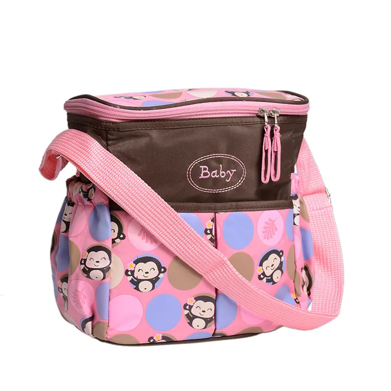 Waterproof Baby Backpack Maternity Mummy Mother Stroller Diaper Bag One-shoulder Floral Nylon Travel Nappy Bags - Image 2