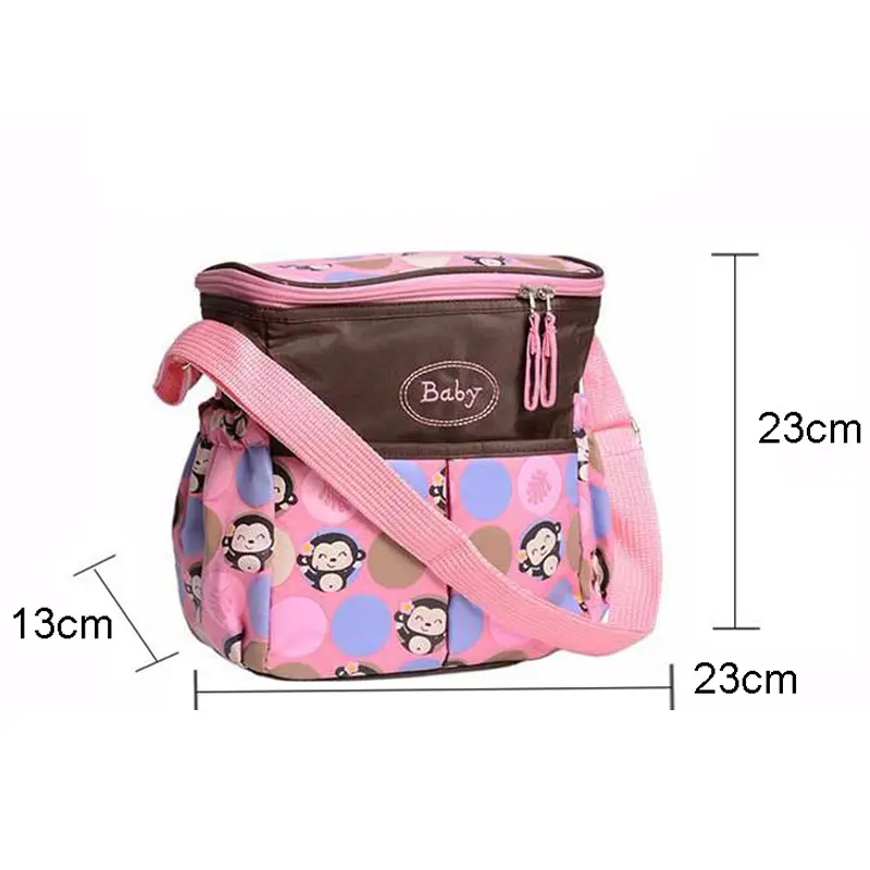 Waterproof Baby Backpack Maternity Mummy Mother Stroller Diaper Bag One-shoulder Floral Nylon Travel Nappy Bags - Image 4