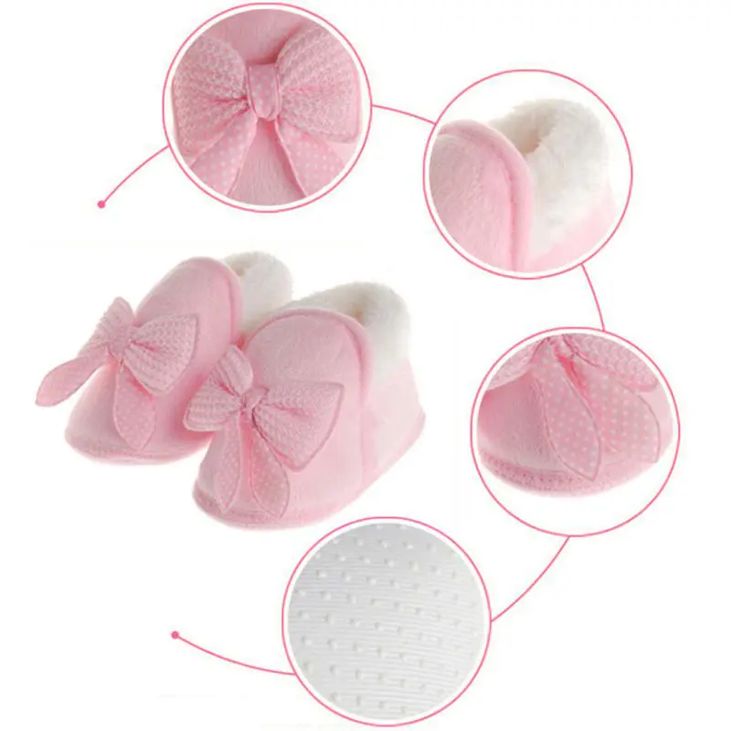 Winter Warm Newborn Baby Girl First Walker Shoes Cute Infant Toddler Soft Rubber Soled Anti-slip Snow Crib Boots Booties - Image 6