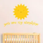 "You Are My Sunshine" Quote Wall Sticker Baby Nursery Bedroom Wall Art Decor 3D Vinyl Decals Each Family Of The Child Is The Sun