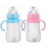 baby bottle 240 ml High Quality Silica gel Baby Feeding Bottles Wide Mouth Kids Child Baby Feeding Food Nipple Feeder Silicone