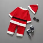 babzapleume 3-24M/2Piece/Christmas Baby Boys Rompers Santa Claus Flannel Cute Infant Jumpsuit+Hats Newborn Clothing Sets BC1549 - Image 3