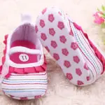 born Baby Girls Flower Ruffled Shoes Toddler Soft Bottom Kids Crib First Walker New