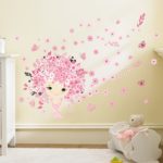 % flower Flower Fairy pink cute baby girl Mermaid butterfly home decor wall sticker for girls baby kids room wall art diy poster - Image 2