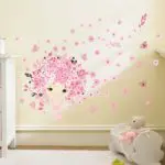% flower Flower Fairy pink cute baby girl Mermaid butterfly home decor wall sticker for girls baby kids room wall art diy poster - Image 2
