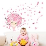 % flower Flower Fairy pink cute baby girl Mermaid butterfly home decor wall sticker for girls baby kids room wall art diy poster - Image 4