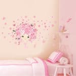 flower Flower Fairy pink cute baby girl Mermaid butterfly home decor wall sticker for girls baby kids room wall art diy poster - Image 4