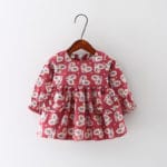 heat! 2016 new spring autumn baby dress 100% cotton floral dress children's clothing brand girls 4-24M  free shipping